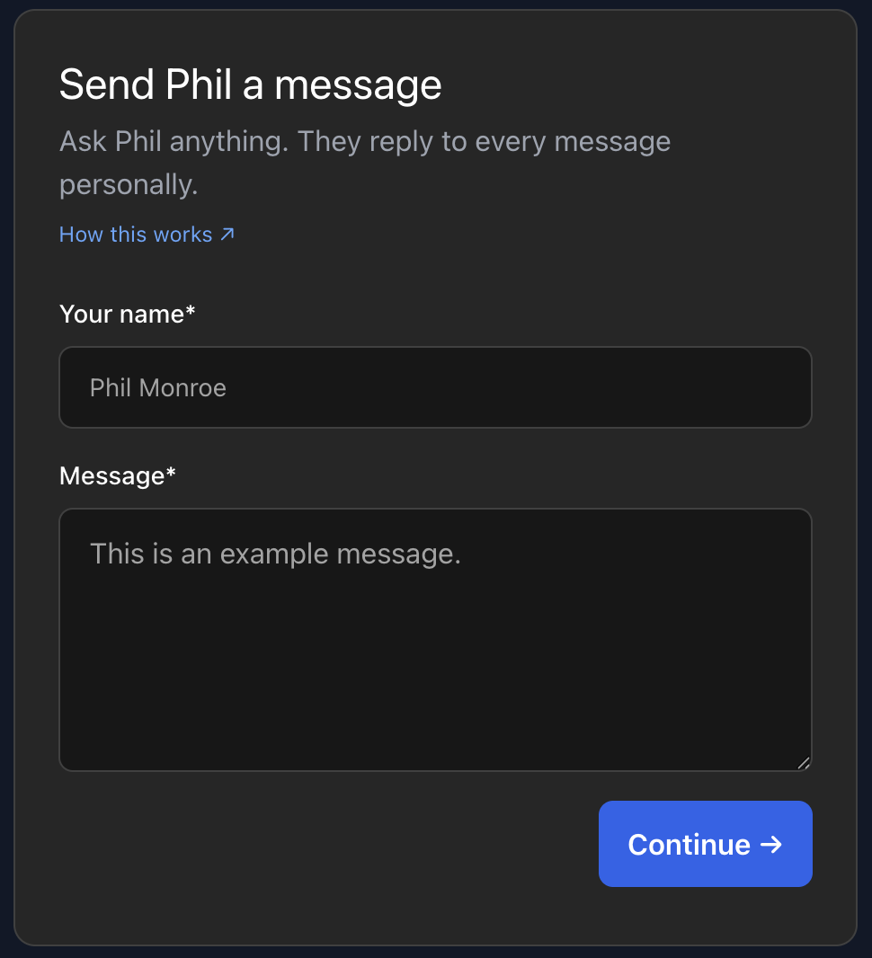 Step 1 — Prospect compose message form